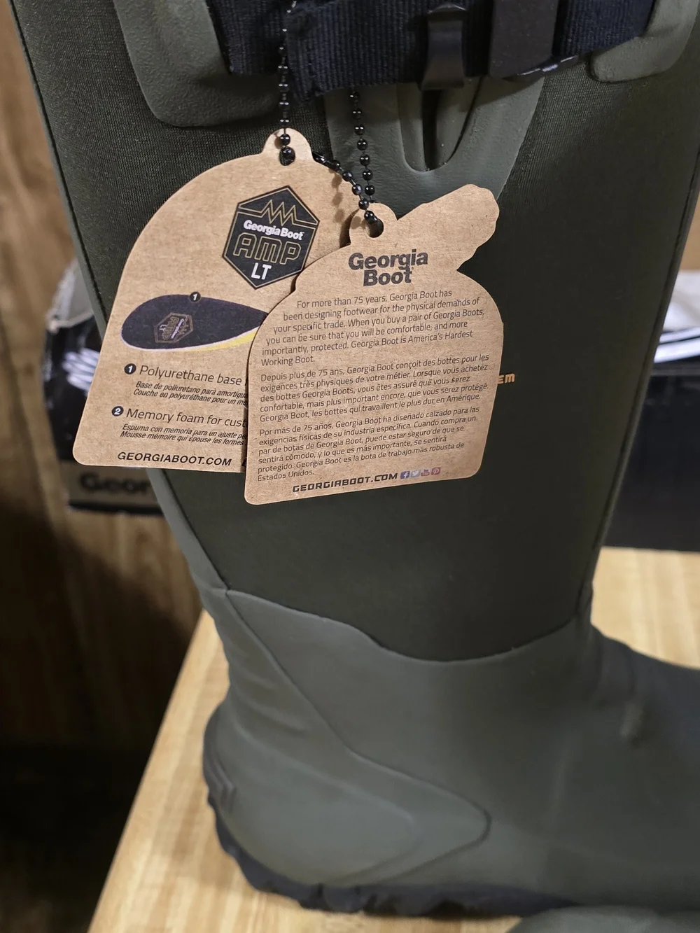 Georgia Boot Men's 9 M Olive Green Neoprene Waterproof Pull-On Boots NWT